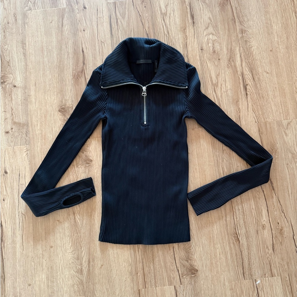 Helmut Lang Dark Ribbed Knit Top